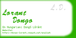lorant dongo business card